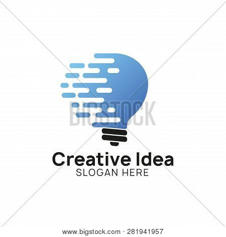 Speed Bulb Icon Symbol Design. Creative Idea Logo Design Template