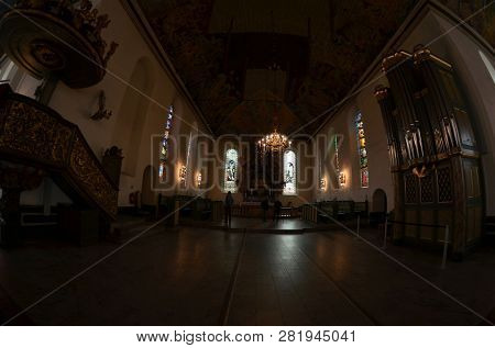 Oslo Cathedral or The Domkirken church, main church for Church of Norway. June 17,2018. Oslo,Norway