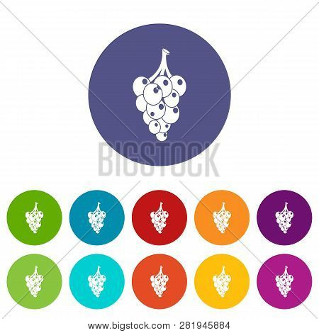 Grape Icons Color Set For Any Web Design On White Background