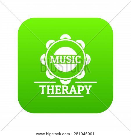 Tambourine Icon Green Isolated On White Background