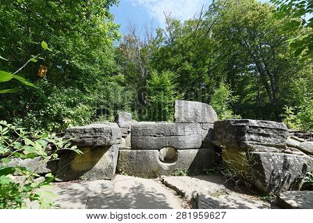 Unfinished Or Destroyed By Time Dolmen In The Valley Of The River Zhane In The Mountains Of Gelendzh