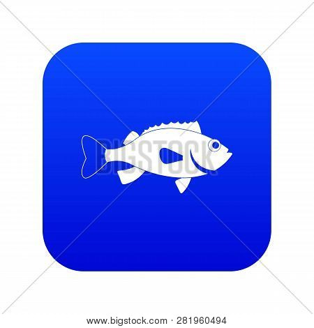 Sea Bass Fish Icon Digital Blue For Any Design Isolated On White Illustration