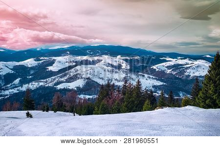 Winter In Cindrel Mountains, Romania, Magura Peak, 1304m