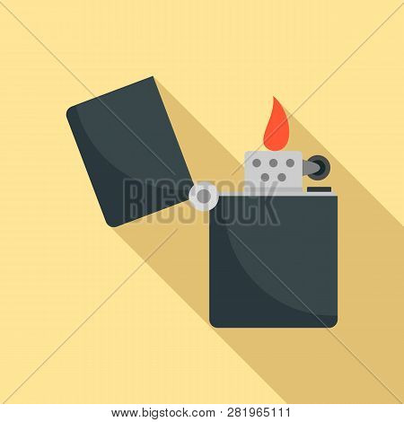 Kerosene Lighter Icon. Flat Illustration Of Kerosene Lighter Vector Icon For Web Design