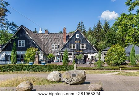 Holterberg, Netherlands - June 28, 2018: Hotel On Top Of The Hill In National Park Sallandse Heuvelr