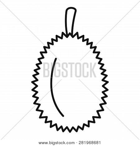 Whole Durian Icon. Outline Whole Durian Vector Icon For Web Design Isolated On White Background