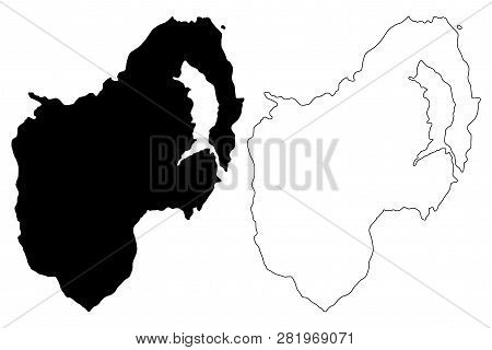 County Down (united Kingdom, Northern Ireland, Counties Of Northern Ireland) Map Vector Illustration