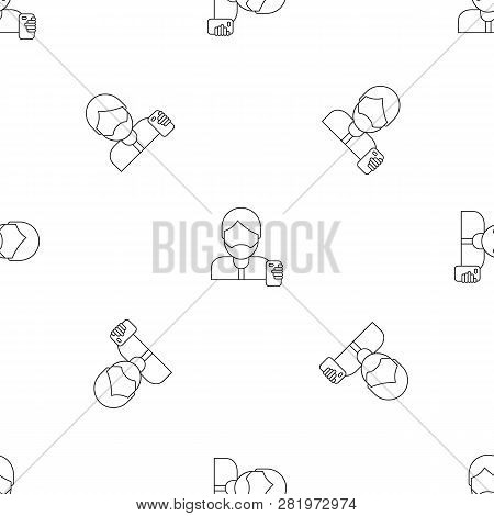 Hipster Man Take Selfie Pattern Seamless Vector Repeat Geometric For Any Web Design