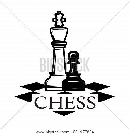 Vector Monochrome Pattern On Chess Theme With Chess.
