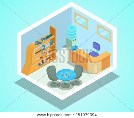 Instrumental Office Concept Banner. Isometric Banner Of Instrumental Office Vector Concept For Web, 