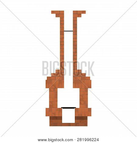 Fireplace Of Bricks. Vector Illustration. Cross Section