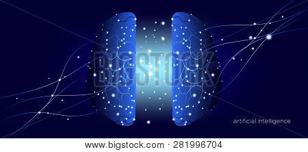 Artificial Intelligence (ai), Cyber Mind And Machine Learning. Big Data Analysis, Human Brain Study.