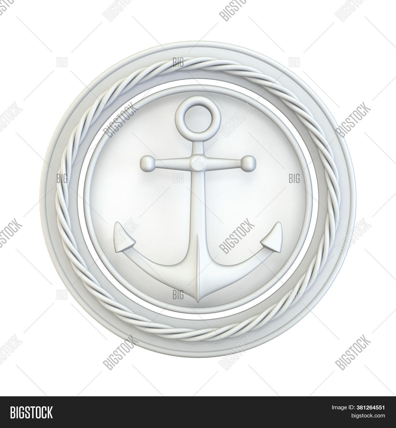 White Anchor, Circle Image & Photo (Free Trial) Bigstock