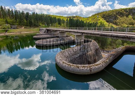 Dam On The Radoinja Lake, Part Of The Special Nature Reserve Uvac In Serbia