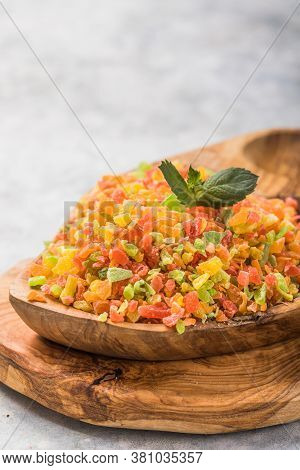 Colorful Candied Fruits Succade Assorted. Colorful Candied Fruits Succade Assorted