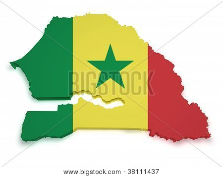 Senegal Map Flag Shape