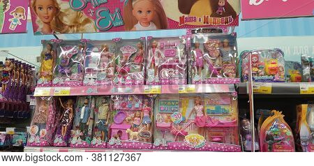 Russia, St. Petersburg, 10,11,2018 Barbie And Evi Dolls On Store Shelves