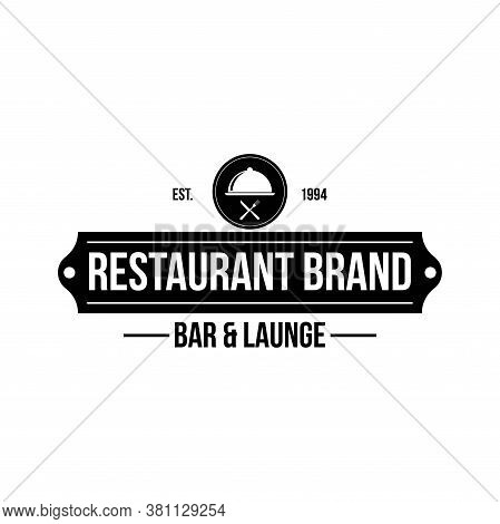 Restaurant Shop Design Element In Vintage Style For Logotype, Label, Badge And Other Design. Fork An
