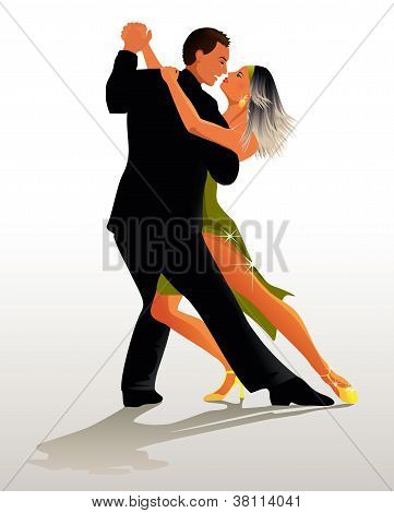 Couple dansant le Tango - illustration vectorielle