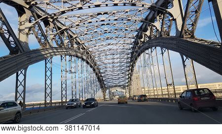 The Bolsheokhtinsky Bridge Is A Drawbridge Across The Neva River In St. Petersburg.