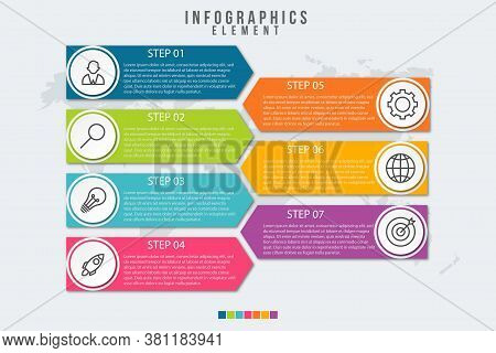Presentation Business Infographic Template With 7 Options Vector Illustration