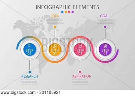 Presentation Business Infographic Template With 4 Options Vector Illustration