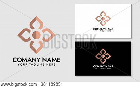 Abstract Four Square Flower Logo Design Template
