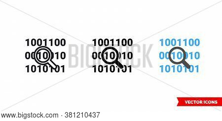 Bit Byte Icon Of 3 Types Color, Black And White, Outline. Isolated Vector Sign Symbol.