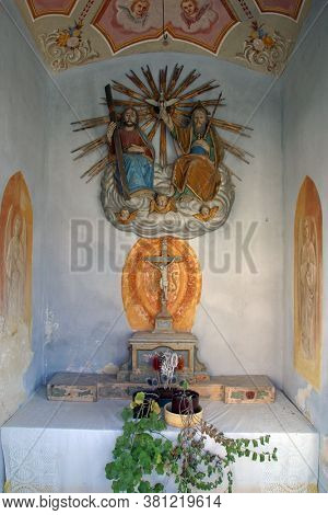 ZAGORSKA SELA, CROATIA - OCTOBER 28, 2014: Chapel of the Holy Trinity in Zagorska Sela, Croatia