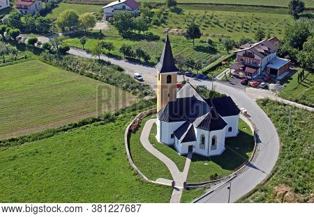 RADOBOJ, CROATIA - JULY 14, 2011: Parish Church of the Holy Trinity in Radoboj, Croatia