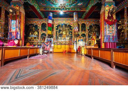 Kathmandu, Nepal - March 01, 2014: Boudhanath Temple Interior, Located Near The Boudhanath Great Stu