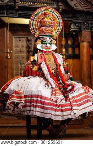 Cochin, India - March 14, 2012: Kathakali Dance Show At Cochin Cultural Centre In India. Kathakali I