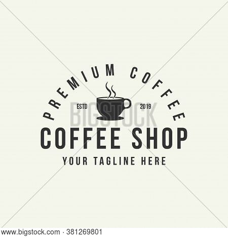 Coffee Shop Logo Design Template. Retro Coffee Emblem. Vector