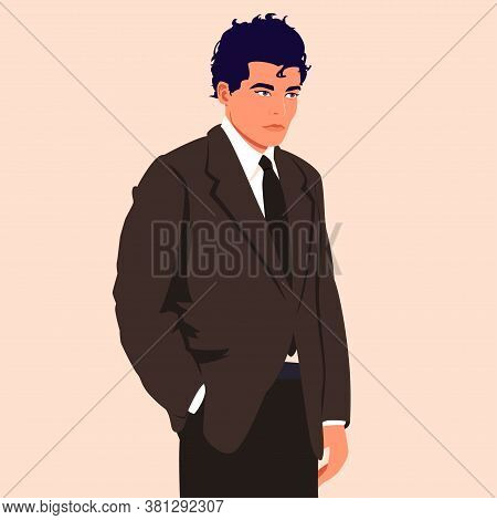 Young Businessman In A Suit With A Hand In His Pocket