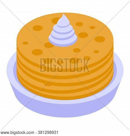 Gluttony Cake Icon. Isometric Of Gluttony Cake Vector Icon For Web Design Isolated On White Backgrou