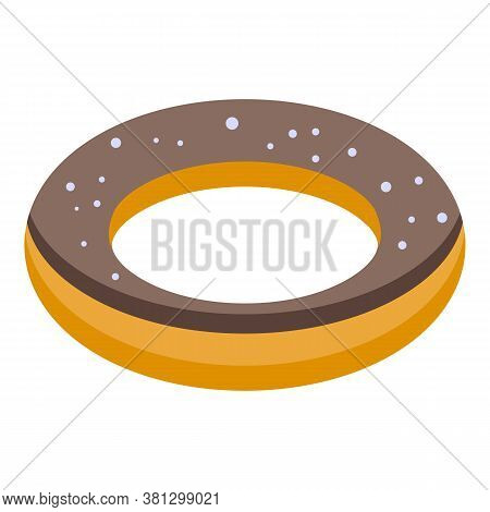 Gluttony Chocolate Donut Icon. Isometric Of Gluttony Chocolate Donut Vector Icon For Web Design Isol