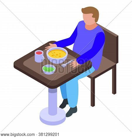 Gluttony Fast Food Icon. Isometric Of Gluttony Fast Food Vector Icon For Web Design Isolated On Whit