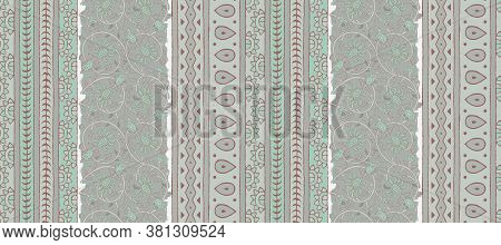 Abstract Floral Dabu Print Design Dupatta Background