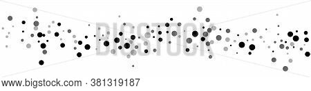 Scattered Random Black Dots. Dark Points Dispersion On White Background. Beauteous Grey Spots Disper