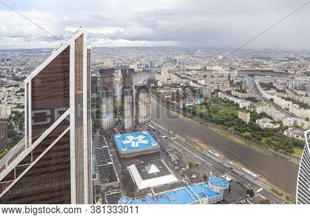 Moscow, Russia – July 23, 2020: Aerial View Of Center Of Moscow From Observation Deck  Federation To