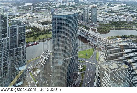 Moscow, Russia – July 23, 2020: Aerial View Of Center Of Moscow From Observation Deck  Federation To