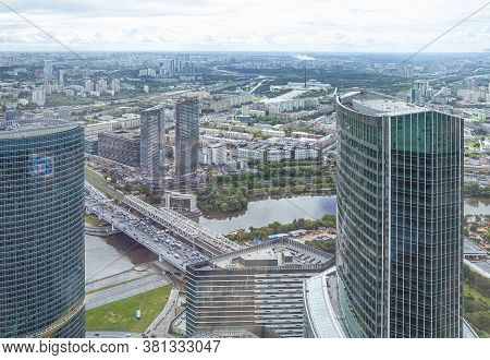 Moscow, Russia – July 23, 2020: Aerial View Of Center Of Moscow From Observation Deck  Federation To