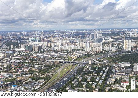 Moscow, Russia – July 23, 2020: Aerial View Of Center Of Moscow From Observation Deck  Federation To