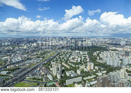 Moscow, Russia – July 23, 2020: Aerial View Of Center Of Moscow From Observation Deck  Federation To