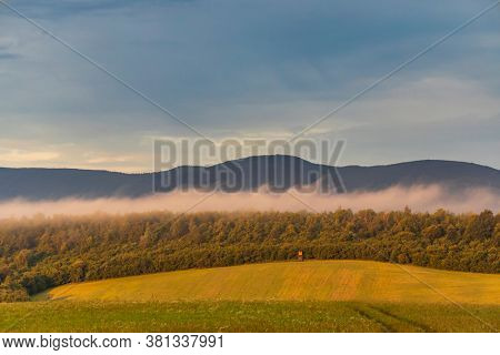 Morning fog under Vihorlat, Slovakia