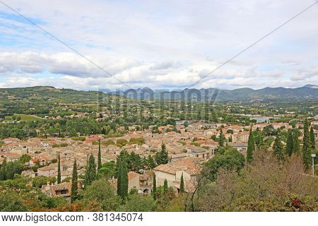 Looking Down On The Town Of Vaison La Romaine, France