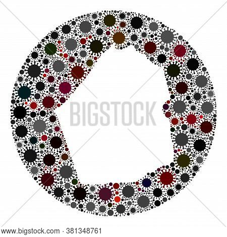 Vector Dubai Emirate Map Collage Of Flu Virus. Infection Attacks The Lockdown Territory From Externa