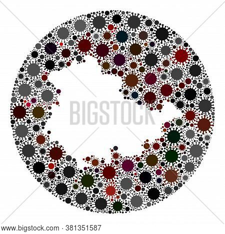 Vector Thuringia Land Map Collage Of Coronavirus. Infection Attacks The Quarantine Territory From Ou