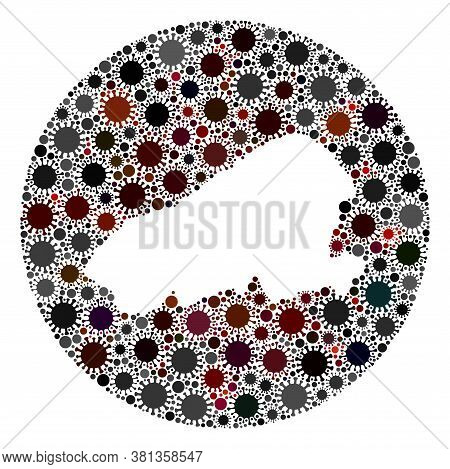 Vector Kahoolawe Island Map Collage Of Coronavirus. Infection Attacks The Quarantine Territory From 