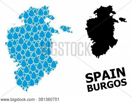 Vector Mosaic And Solid Map Of Burgos Province. Map Of Burgos Province Vector Mosaic For Pure Water 